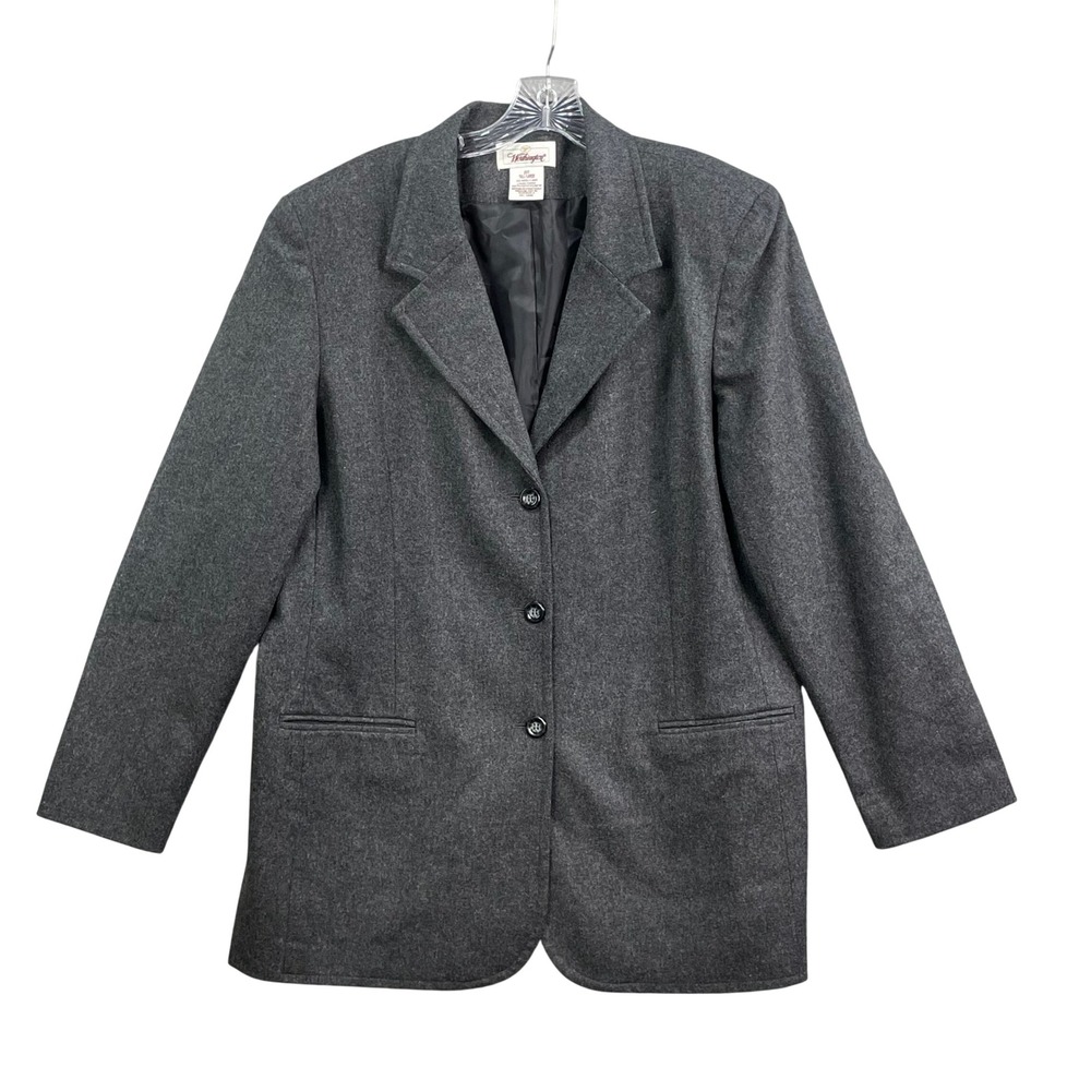 Worthington Blazer‎ Womens 20T Gray 100% Wool Tall Career Professional Jacket
